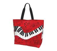 TTIGLHOH Borsa tote da donna con stampa di note musicali, borsa a tracolla riutilizzabile, grandi borse per lavoro, scuola, shopping e attività all'aperto