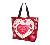 TTIGLHOH Borsa tote da donna con stampa "Happy Valentine's Day", borsa a tracolla riutilizzabile, grandi borse per lavoro, scuola, shopping e attività all'aperto
