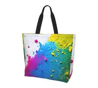 TTIGLHOH Borsa tote da donna stampata con schizzi di vernice, borsa a tracolla riutilizzabile, grandi borse per lavoro, scuola, shopping e attività all'aperto