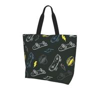 TTIGLHOH Borsa tote da donna stampata con skateboard graffiti, borsa a tracolla riutilizzabile, borse grandi per lavoro, scuola, shopping e attività all'aperto