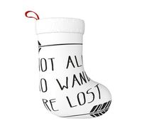 TTIGLHOH Calza natalizia classica con scritta in inglese "Not All Who Wander Are Lost", 45,7 cm, perfetta per la famiglia, i bambini e le celebrazioni stagionali