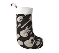 TTIGLHOH Calzini natalizi super morbidi con motivo chitarra, calze natalizie stampate su entrambi i lati, per decorazioni natalizie per le vacanze e la famiglia