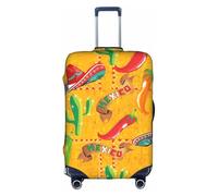 TTIGLHOH Cappello con cactus e peperoncino stampato pronto da viaggio, protezione antigraffio esclusa la copertura della valigia impedisce il miscuglio dei bagagli, bianco, S