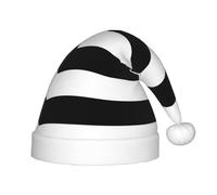 TTIGLHOH Cappello da Babbo Natale a righe nere bianche per bambini, in velluto, comodo e spesso