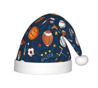TTIGLHOH Cappello da Babbo Natale da baseball, basket, calcio, hockey per bambini, in velluto, comodo, spesso, in pelliccia