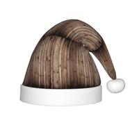 TTIGLHOH Cappello da Babbo Natale in legno con grani di legno, in velluto, comodo e spesso