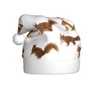 TTIGLHOH Carino Scoiattolo Stampa Autunno Inverno Addensare Costume Caps Peluche Unico Elegante Adulto Donne Cappello di Santa Cerimonia di Vacanza