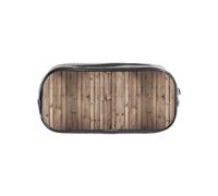 TTIGLHOH Cassa trasparente della penna stampata del grano del legno, organizzatore cosmetico impermeabile, portatile Carryall per gli strumenti di arte