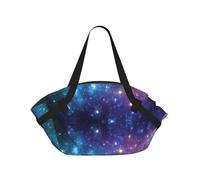 TTIGLHOH Coperta da spiaggia rotonda stampata con galassia, si ripiega nella borsa tote, resistente agli strappi, tappetino da 94 cm, per campeggio e festival