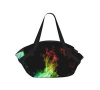 TTIGLHOH Coperta da spiaggia rotonda stampata con note musicali colorate, si piega nella borsa tote, resistente agli strappi, tappetino da 94 cm, per campeggio e festival