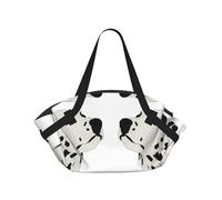 TTIGLHOH Coperta da spiaggia rotonda stampata dalmata si ripiega in una borsa tote resistente agli strappi, tappetino da 94 cm, per campeggio e festival