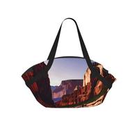 TTIGLHOH Coperta da spiaggia rotonda stampata Grand Canyon si ripiega in una borsa tote resistente agli strappi, tappetino da 94 cm, per campeggio e festival
