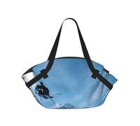 TTIGLHOH Coperta da spiaggia rotonda stampata per snowboard, si ripiega nella borsa tote, resistente agli strappi, tappetino da 94 cm, per campeggio e festival