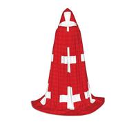 TTIGLHOH Costume lungo mantello con bandiera svizzera per adolescenti, cosplay, travestimento in maschera, strega, vampiro, costume per feste di Halloween