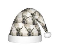 TTIGLHOH Divertente cappello di Babbo Natale da cowchildren delle Highland in velluto comodo spesso per le vacanze
