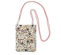 TTIGLHOH Dog Bones Paw Printing Travel Small Crossbody Bag Phone Borse Con Tracolla Per Passaporto Smartphone Portafoglio, rosa, Taglia unica