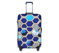 TTIGLHOH Esagoni blu e stampa a diamante pronto da viaggio, protezione antigraffio esclusa la copertura della valigia impedisce il miscuglio dei bagagli, bianco, S