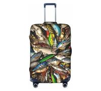 TTIGLHOH Esca da pesca con stampa pronta da viaggio, protezione antigraffio esclusa la copertura della valigia impedisce il miscuglio dei bagagli, bianco, M