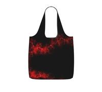 TTIGLHOH Explosion Burst, borsa per la spesa con stampa rossa e nera, riutilizzabile, pieghevole, leggera, 25 l, per la spesa, viaggi, pendolarismo