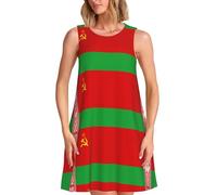 TTIGLHOH Flag of Belarus - Abito estivo da donna, linea A, senza maniche, lunghezza al ginocchio, con tasche, Nero , M