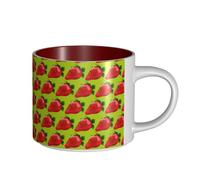 TTIGLHOH Fragola Clipart Stampa Bere Tazze di ceramica di grande capacità adatto per caffè Costruzione robusta Fondo antiscivolo