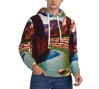 TTIGLHOH Grand Canyon - Felpa invernale da uomo foderata in pile Sherpa con tasca a marsupio, vestibilità comoda, felpa invernale, Nero , L