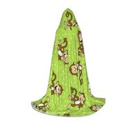 TTIGLHOH Green Clever Monkey Long Mantello Outfit per Adolescenti Cosplay Gear Masquerade Vampiro Strega Halloween Party Costume