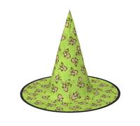 TTIGLHOH Green Clever Monkey Printing - Cappello da strega, per Halloween, carnevale, leggero, pieghevole, ideale per cosplay