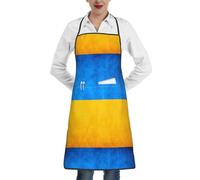 TTIGLHOH Grembiuli da cucina con stampa bandiera ucraina per adulti, unisex, con grande tasca e cravatta lunga, per cucina e barbecue