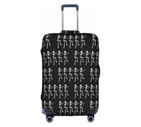TTIGLHOH Halloween Posable Skeleton Skull Stampa Travel Ready Protezione antigraffio Esclude la copertura della valigia impedisce il miscuglio dei bagagli, bianco, L