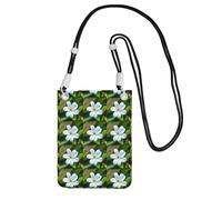 TTIGLHOH Hawaii Fiore 1 Stampa Viaggio Piccolo Crossbody Bag Telefono Borse Con Tracolla Per Passaporto Smartphone Portafoglio, Nero , Taglia unica