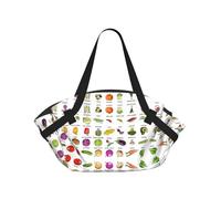 TTIGLHOH Introduzione della coperta da spiaggia rotonda stampata con verdure si piega nella borsa tote, tappetino resistente allo strappo da 94 cm, festival di campeggio