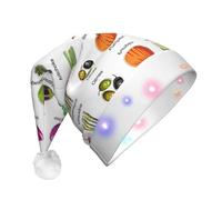 TTIGLHOH Introduzione Di Varie Verdure Cappello Di Santa Per Il Cappello Del Costume Di Natale Con La Luce Led Per Adulti,Cappello Di Babbo Natale Per Il Partito