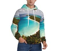 TTIGLHOH Island Of Cuba, felpa invernale da uomo, foderata in pile, con tasca a marsupio, vestibilità comoda, felpa invernale, Nero , 4XL