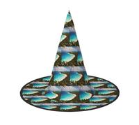 TTIGLHOH Isola di Cuba Stampa 1 Pezzi Halloween Strega Cappello Carnevale Leggero Pieghevole Ideale Per Cosplay
