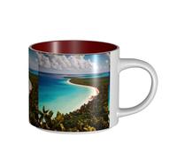 TTIGLHOH Isola di Cuba Stampa Bere Tazze di Ceramica Grande Capacità Adatto per Caffè Costruzione Robusta Fondo Antiscivolo