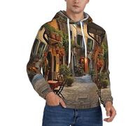 TTIGLHOH Italian Old Street Felpe con cappuccio invernali da uomo foderate in pile Sherpa Pullover tasca a marsupio Comfort Fit, felpa invernale, Nero , 3XL