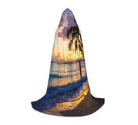 TTIGLHOH Jamaica Beach - Mantello lungo da spiaggia per adolescenti, cosplay, travestimento da strega in maschera