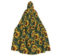 TTIGLHOH Mantello lungo con cappuccio con girasole a tema piante,Abito gotico adulto,Per costume medievale da larp