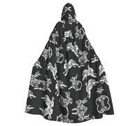 TTIGLHOH Mantello lungo coniglio coniglio con cappuccio,Abito gotico adulto,Per costume medievale Larp costume da ballo in maschera