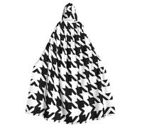 TTIGLHOH Mantello lungo nero pied de poule con cappuccio, abito gotico per adulti, per costume medievale da larp