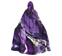 TTIGLHOH Mantello lungo viola marmo con cappuccio,Abito gotico adulto,Per costume medievale da ballo in maschera
