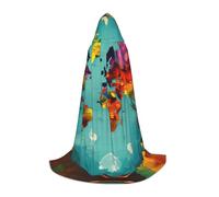 TTIGLHOH Mappa del mondo lungo mantello vestito per adolescenti Cosplay Gear Masquerade Vampiro strega costume festa di Halloween