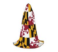 TTIGLHOH Maryland State Flag Long Mantello Outfit per Adolescenti Cosplay Equipaggiamento Masquerade Vampiro Strega Halloween Party Costume