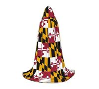 TTIGLHOH Maryland State Flag Long Mantello Outfit per Adolescenti Cosplay Equipaggiamento Masquerade Vampiro Strega Halloween Party Costume