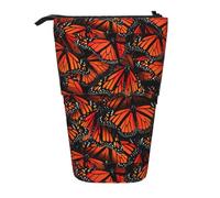 TTIGLHOH Monarch Butterflies. Astuccio portamatite in piedi per ragazze e ragazzi, astuccio telescopico per bambini, grande capacità per la scuola, Nero , Taglia unica, Organizer per borse