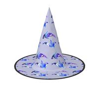 TTIGLHOH Orca Killer Whale Stampa 1 Pezzi Halloween Strega Cappello Carnevale Leggero Pieghevole Ideale per Cosplay