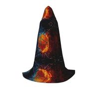 TTIGLHOH Pallacanestro Fiamme E Gocce Lungo Mantello Vestito Per Adolescenti Cosplay Equipaggiamento Masquerade Vampiro Strega Festa di Halloween Costume