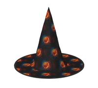 TTIGLHOH Pallacanestro Fiamme E Gocce Stampa 1 Pezzi Halloween Strega Cappello Carnevale Leggero Pieghevole Ideale Per Cosplay