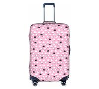 TTIGLHOH Pecora bianca su sfondo rosa stampa pronta da viaggio protezione antigraffio esclusa la copertura della valigia impedisce il miscuglio dei bagagli, bianco, S